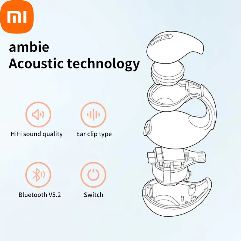 XIAOMI Bone Conduction TWS Earbuds pk Ambie Sound Earcuffs Ear Earring Wireless Bluetooth Earphones Auriculares Sport Headset