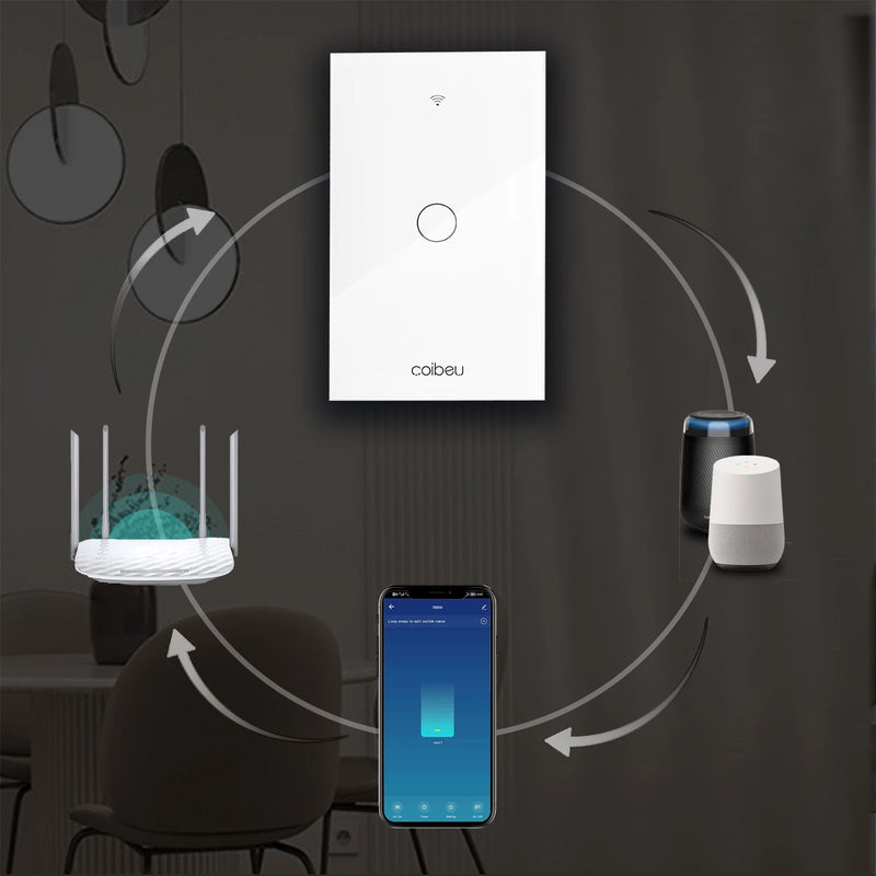 Alexa alexa alasil alegente wi-fi interruptor inteligente app fio neutro google casa 110v 220v interruptor inteligente wi-fi