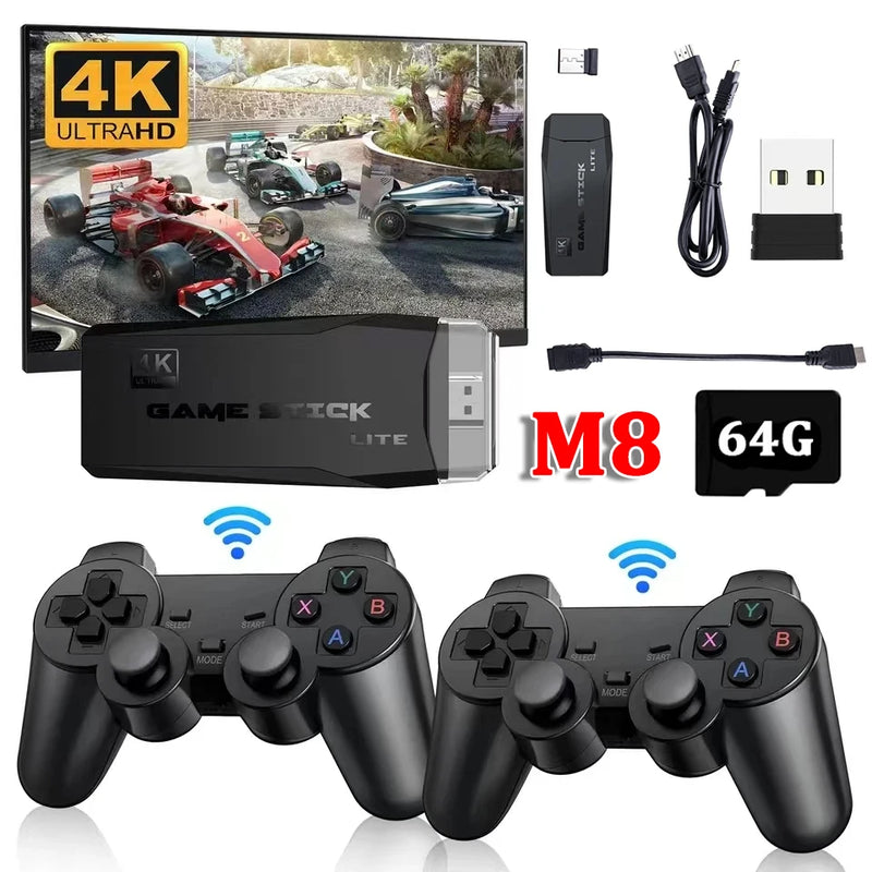 Vídeo Game Sticks M8 64GB Console Game Stick 4K 10.000 Retro games