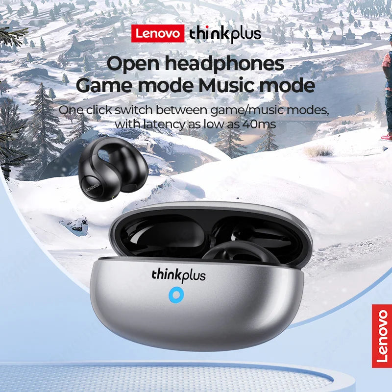 Lenovo xt83 ii fones de ouvido sem fio bluetooth 5.3 earclip design controle toque condução óssea fones esportes