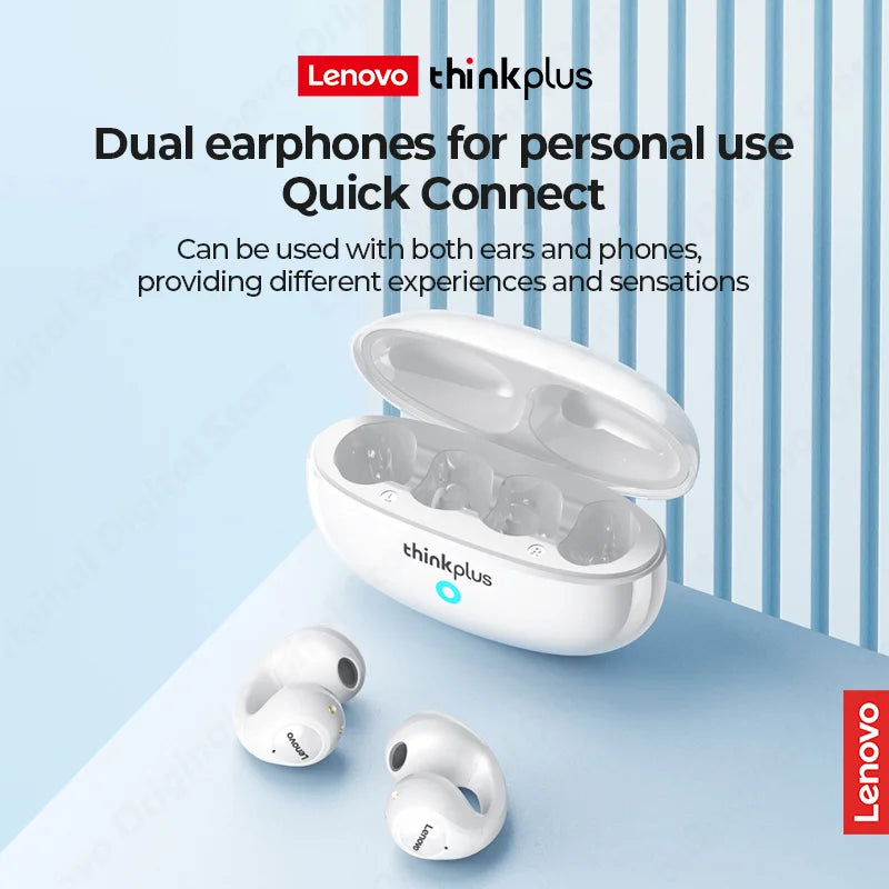 Lenovo xt83 ii fones de ouvido sem fio bluetooth 5.3 earclip design controle toque condução óssea fones esportes